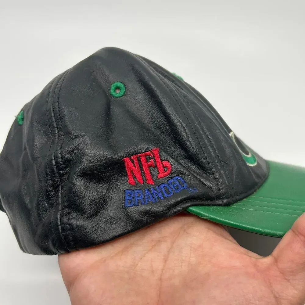 VTG New York Jets leather snapback hat